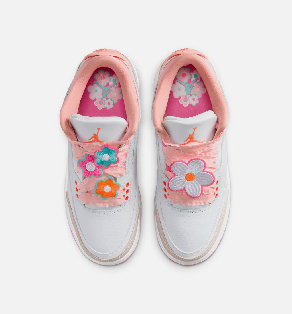 Air Jordan 3 Retro Grade School Sneakers – Spring Flowers