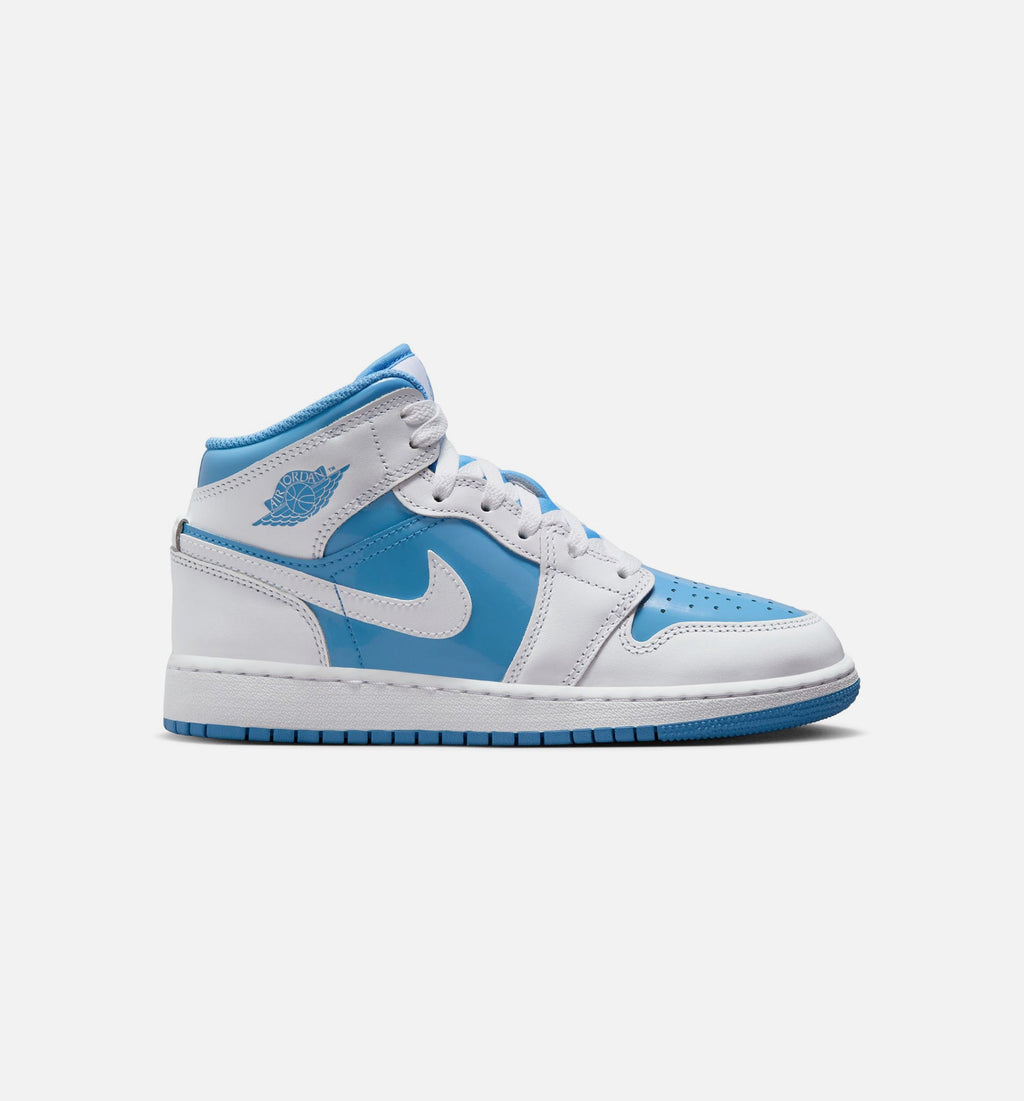 Air Jordan 1 Mid Grade School Sneakers – White/Legend Blue