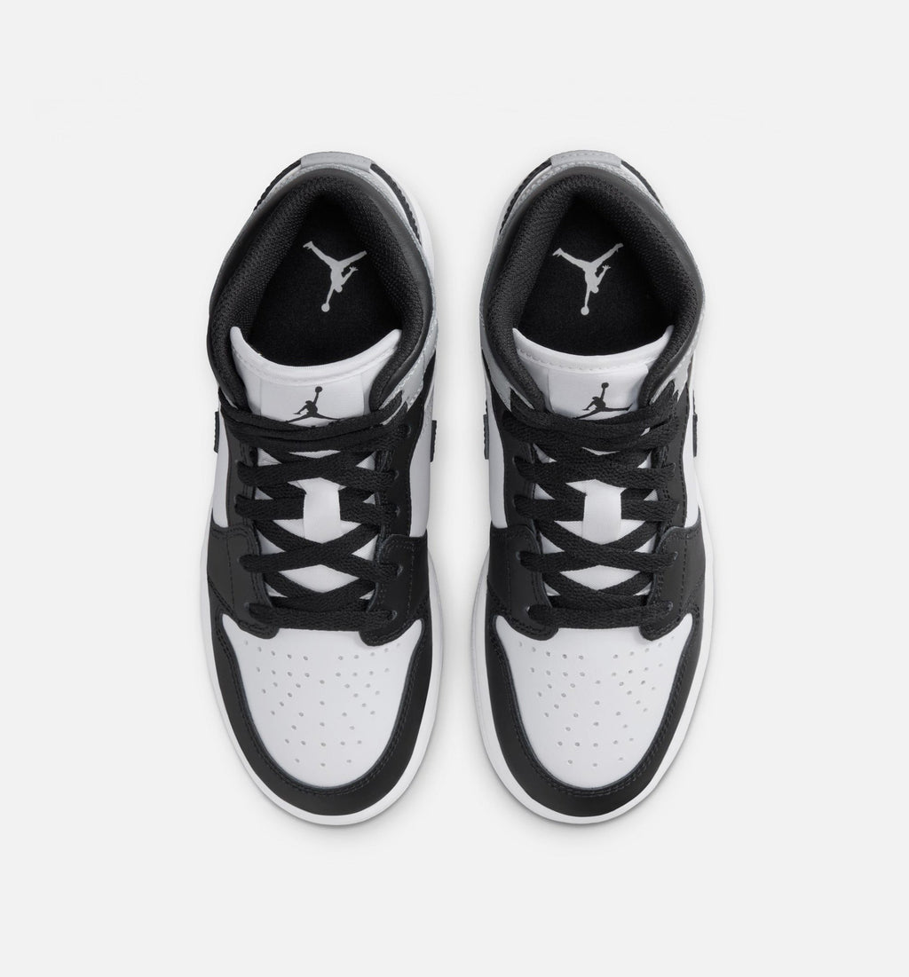 Air Jordan 1 Mid Grade School Sneakers – White/Light Smoke Grey