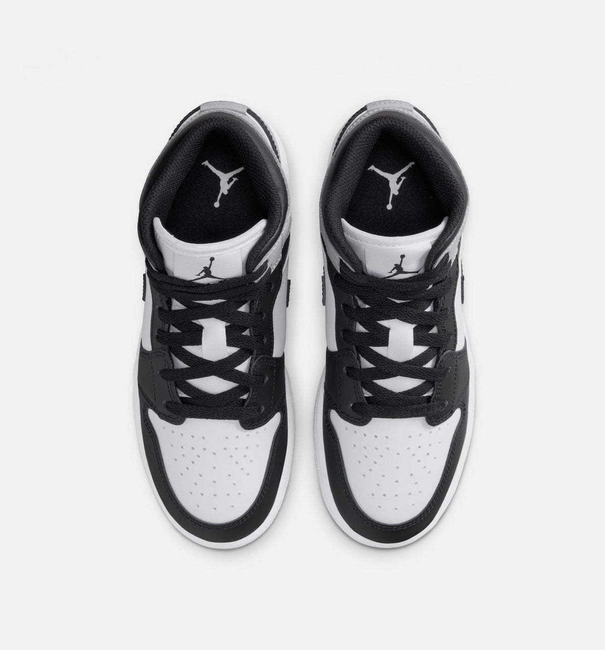 Air Jordan 1 Mid Grade School Sneakers – White/Light Smoke Grey