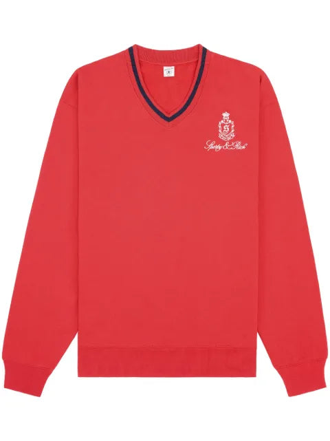 Sporty & Rich embroidered-logo cotton sweatshirt