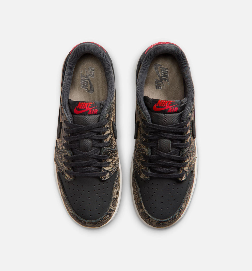 Air Jordan 1 Retro Low OG Grade School Sneakers – Laser Black/Varsity Red