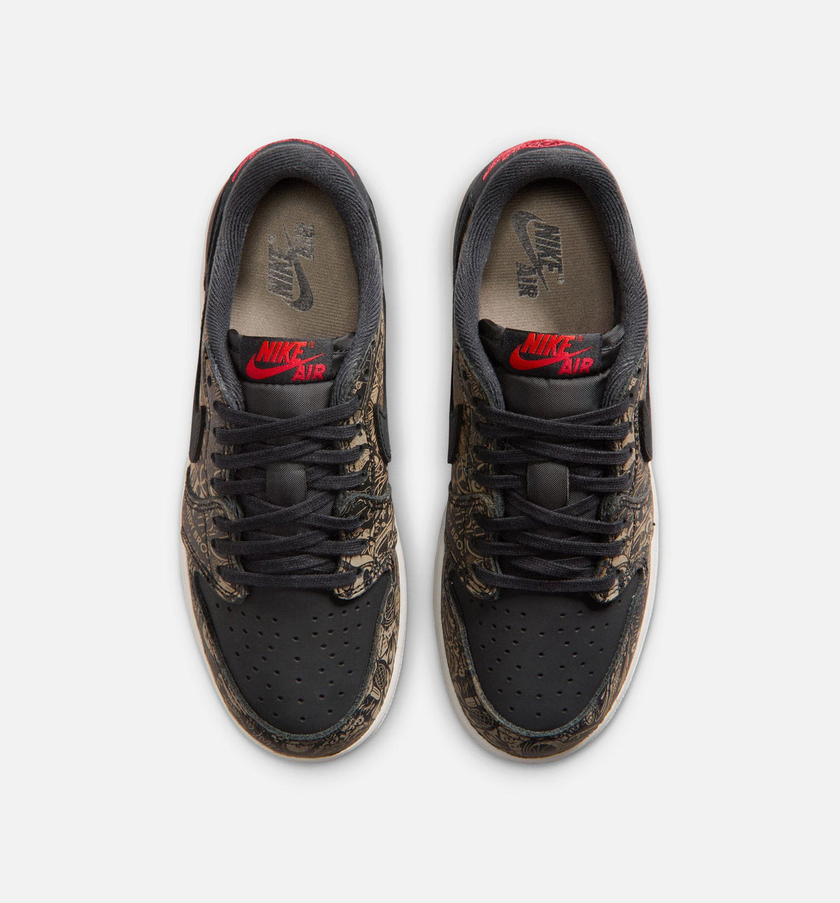 Air Jordan 1 Retro Low OG Grade School Sneakers – Laser Black/Varsity Red