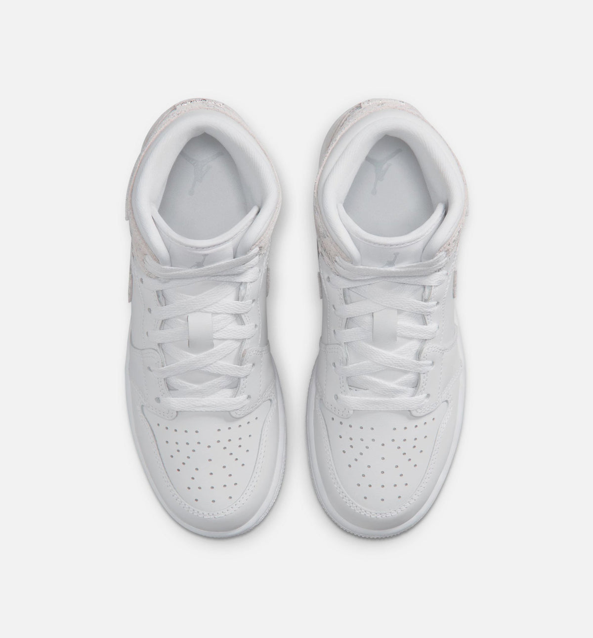 Air Jordan 1 Mid SE Grade School Sneakers – White/Field Silver