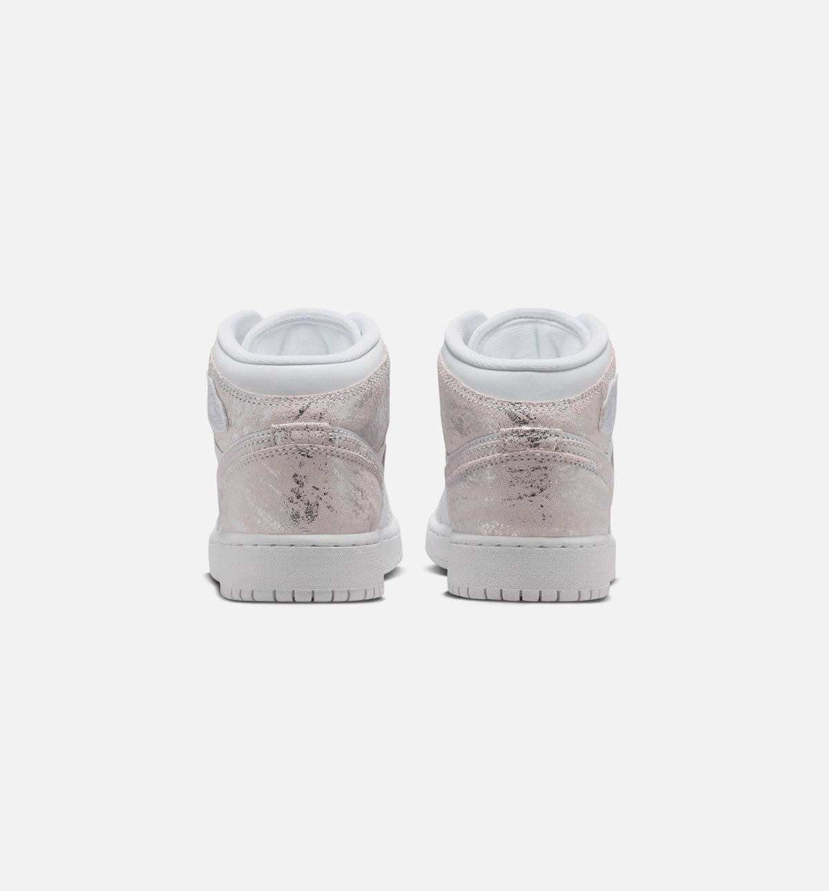 Air Jordan 1 Mid SE Grade School Sneakers – White/Field Silver