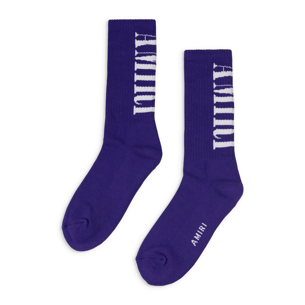 Purple Solid Core Logo Socks