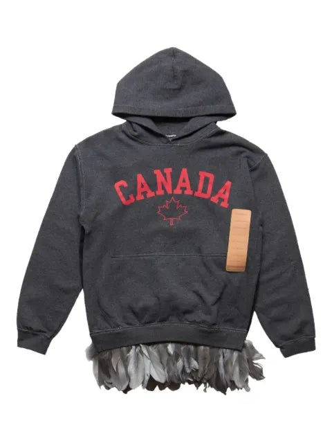 4SDESIGNS feather trim hoodie