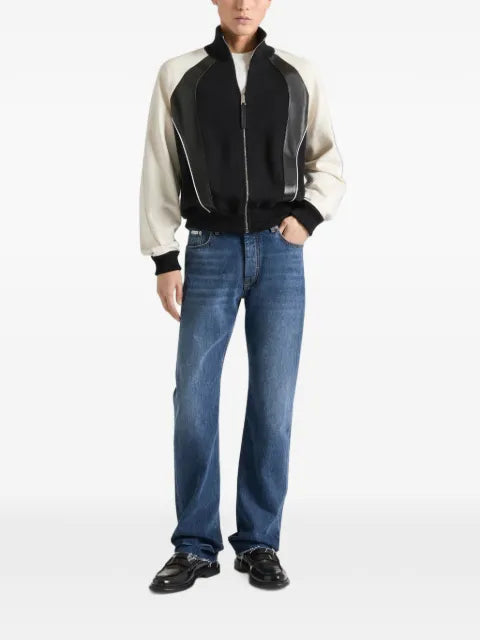 Givenchy bi-material blouson with Givenchy Paris embroidery