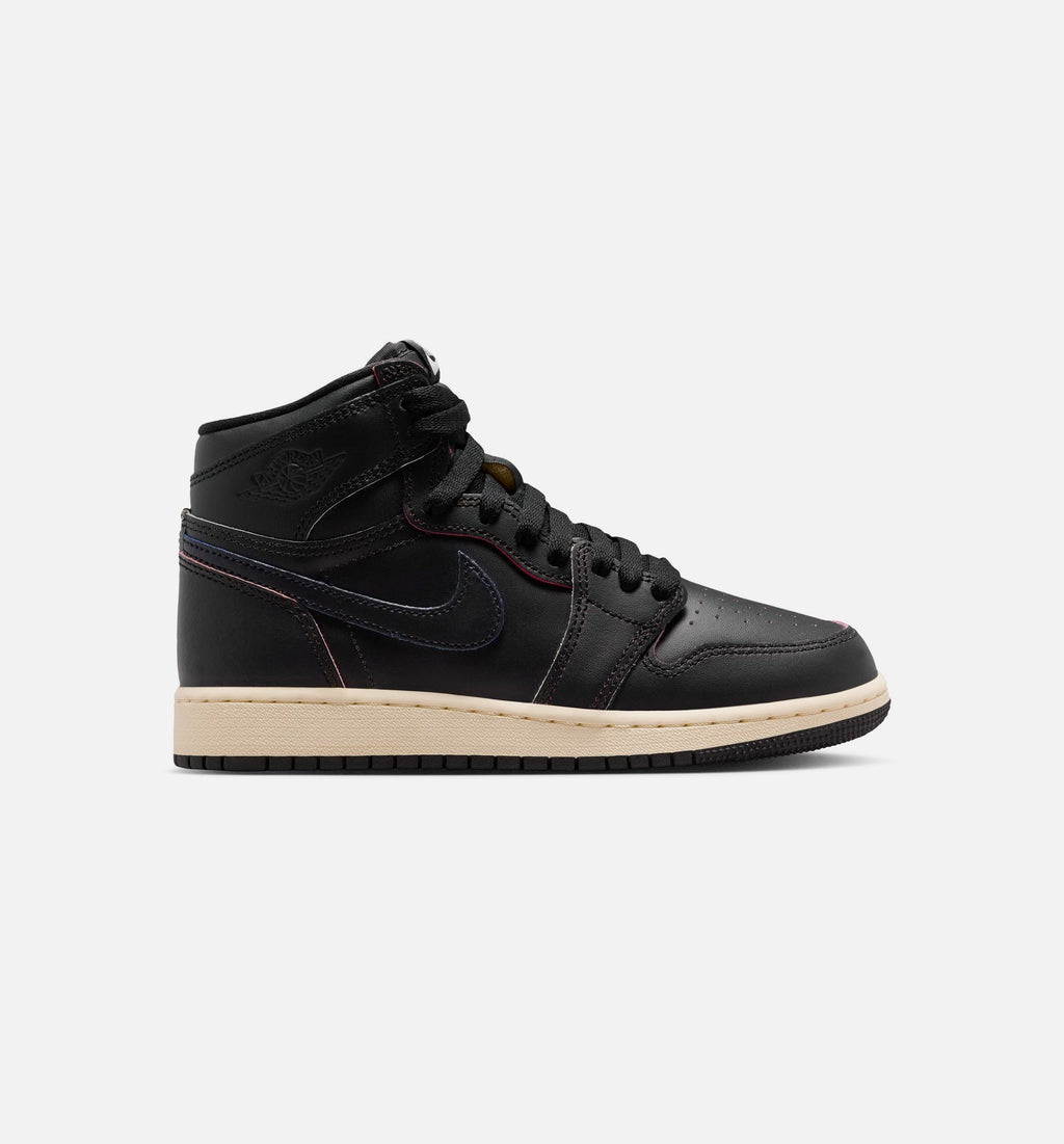Air Jordan 1 Retro High OG Grade School Sneakers – Black/Muslin