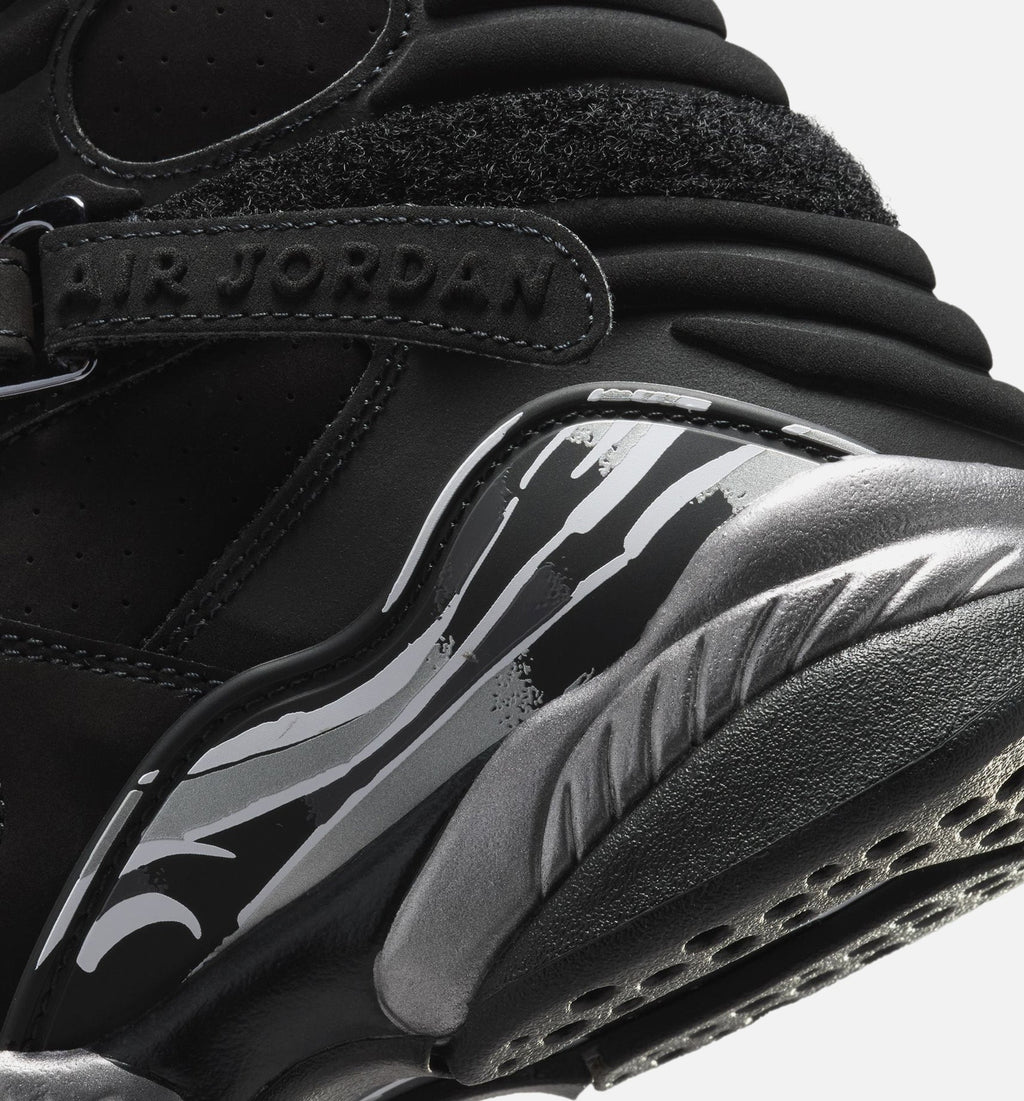 Air Jordan 8 Retro Grade School Sneakers – Chrome Black/Light Graphite