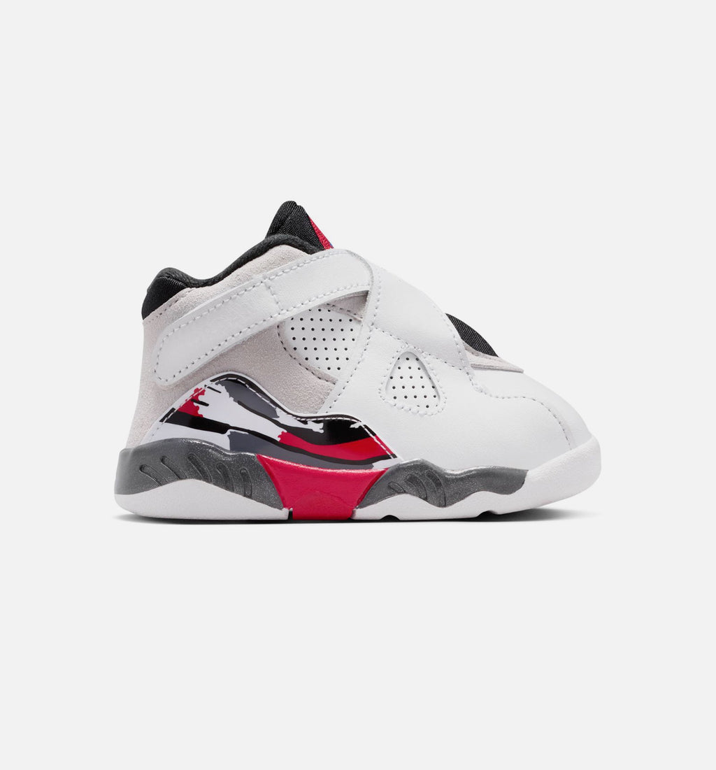 Air Jordan 8 Retro Infant & Toddler Sneakers – White/True Red