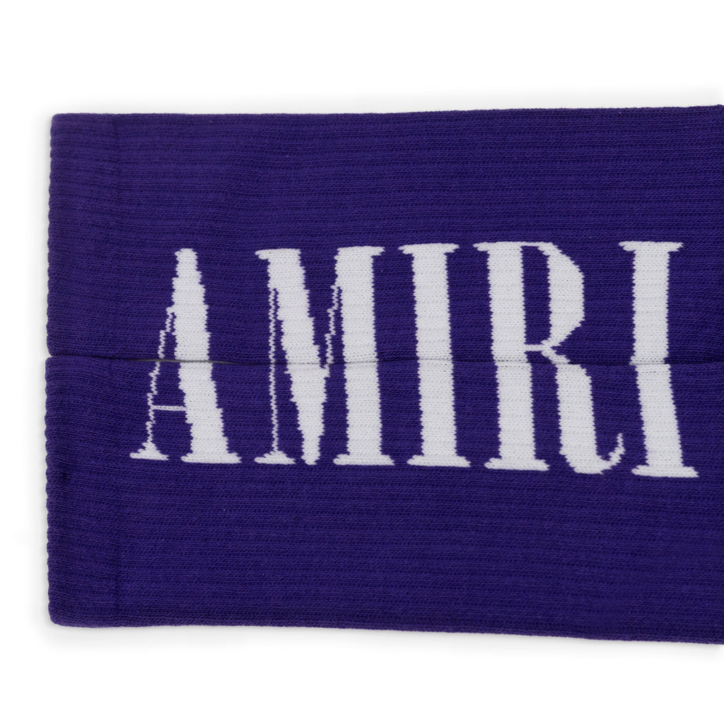 Purple Solid Core Logo Socks