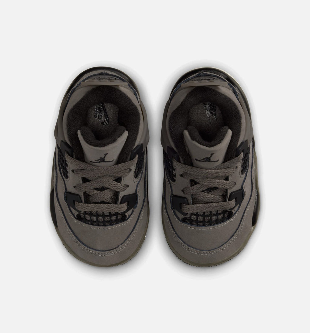Air Jordan 4 Retro Infant & Toddler Sneakers – Cave Stone/Black