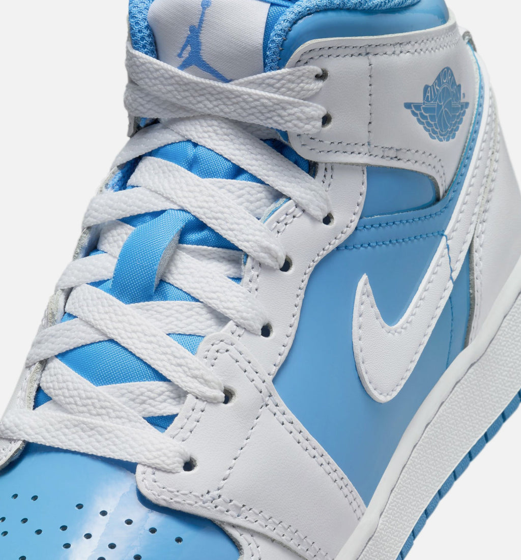 Air Jordan 1 Mid Grade School Sneakers – White/Legend Blue