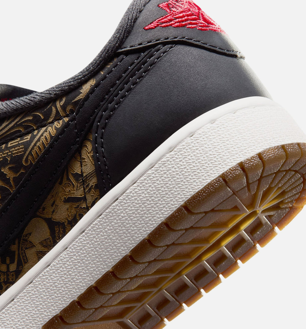 Air Jordan 1 Retro Low OG Grade School Sneakers – Laser Black/Varsity Red