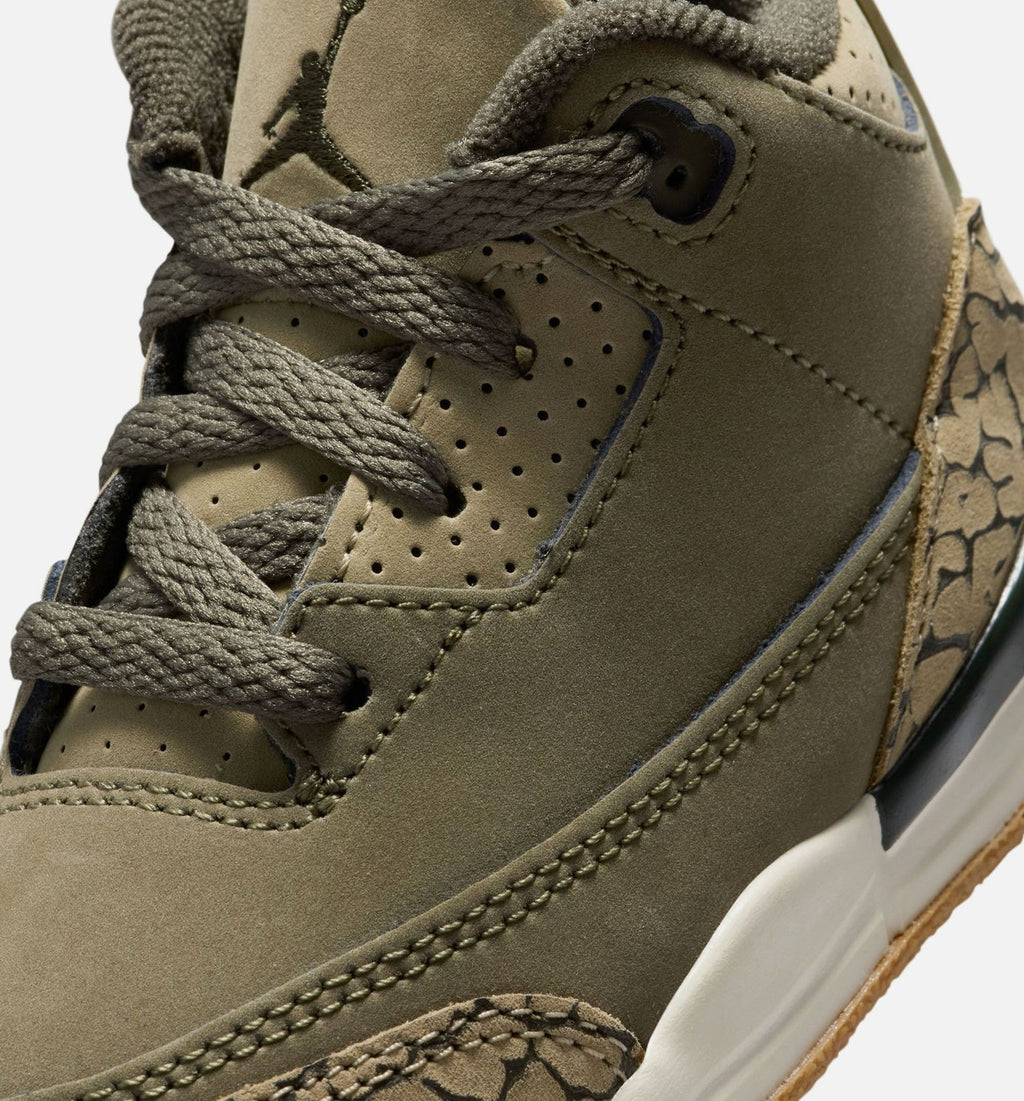 Air Jordan 3 Retro Infant & Toddler Sneakers – Medium Olive