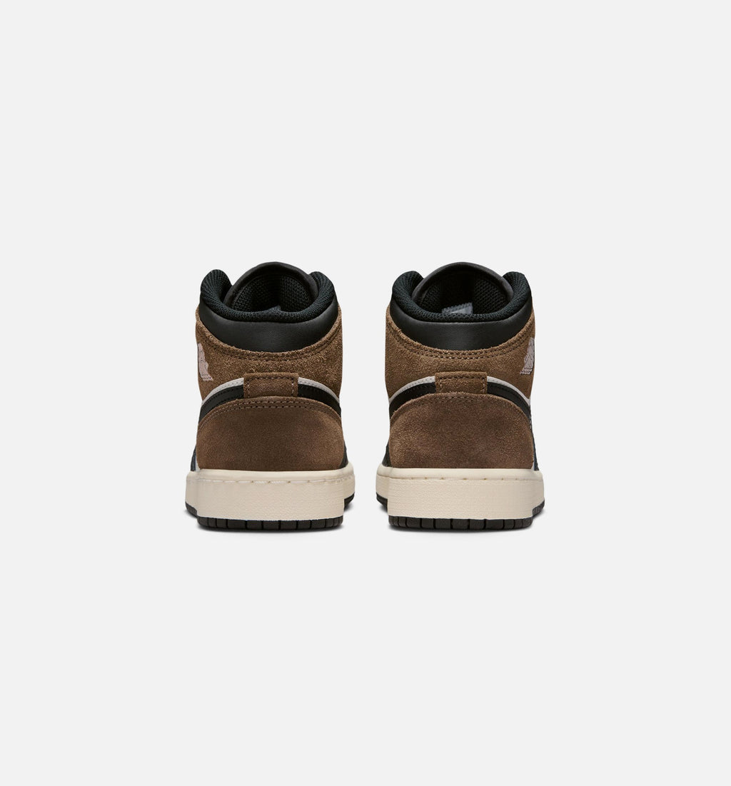 Air Jordan 1 Mid Grade School Sneakers – Black/Palomino