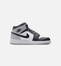 Air Jordan 1 Mid Grade School Sneakers – White/Light Smoke Grey