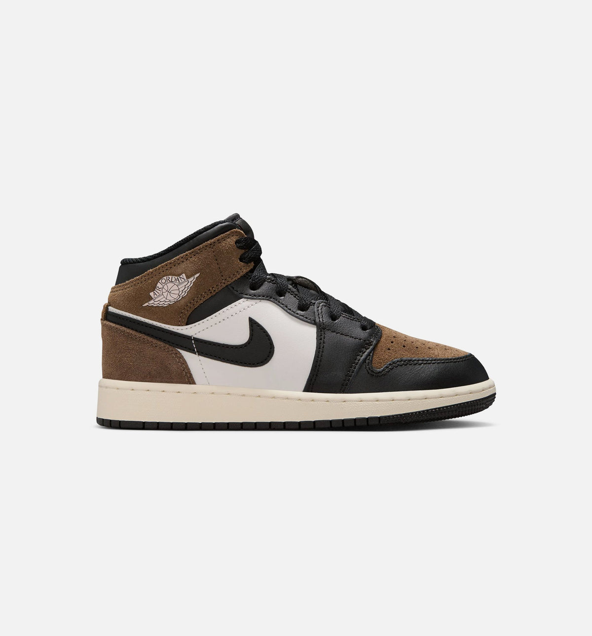 Air Jordan 1 Mid Grade School Sneakers – Black/Palomino