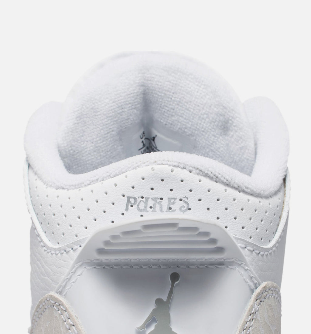 Air Jordan 3 Retro Preschool Sneakers – White/Metallic Silver