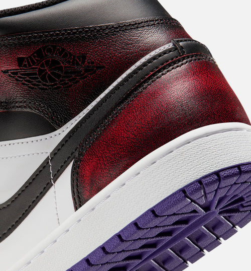 Air Jordan 1 Mid SE Men's Sneakers – True Red/Court Purple
