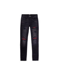 AMIRI MX1 Ultra Suede Jeans Black/Red