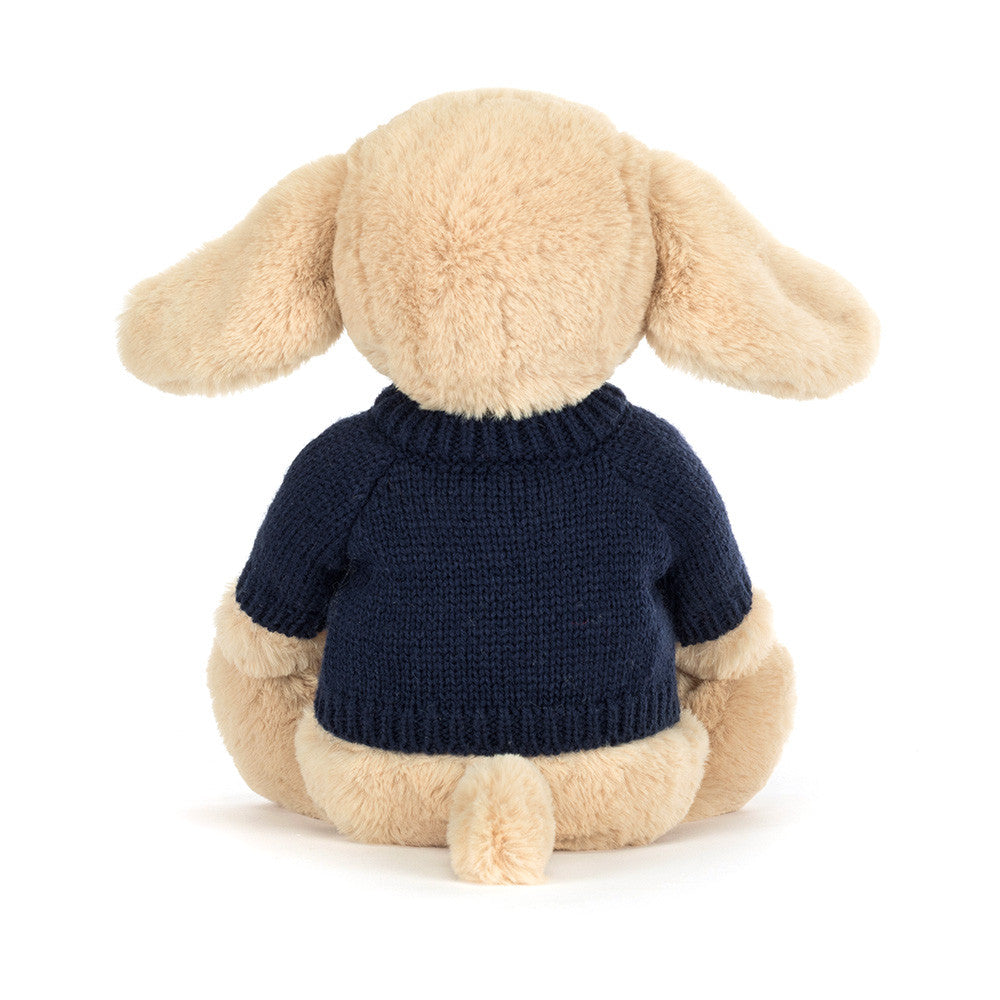 Bashful Luxe Puppy Orlando with Personalized Navy Jumper