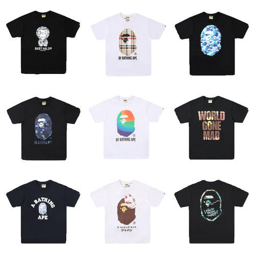 2026 New BAPE Ape Head Graphic Tee Loose Couple Short Sleeve T-Shirt