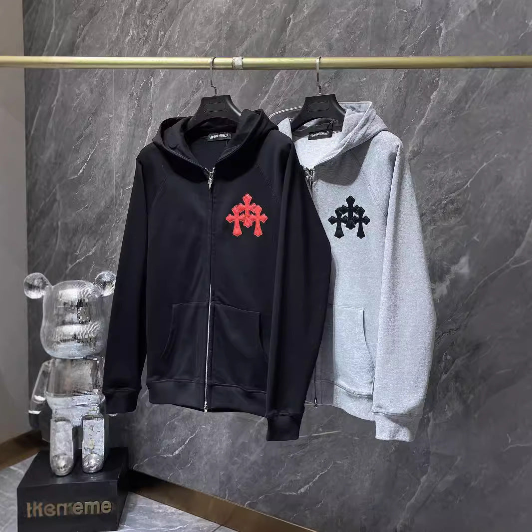 Chrome Heart Hoodie ChromeHearts Cardigan Zip Hooded Sweater Cotton Hoodie