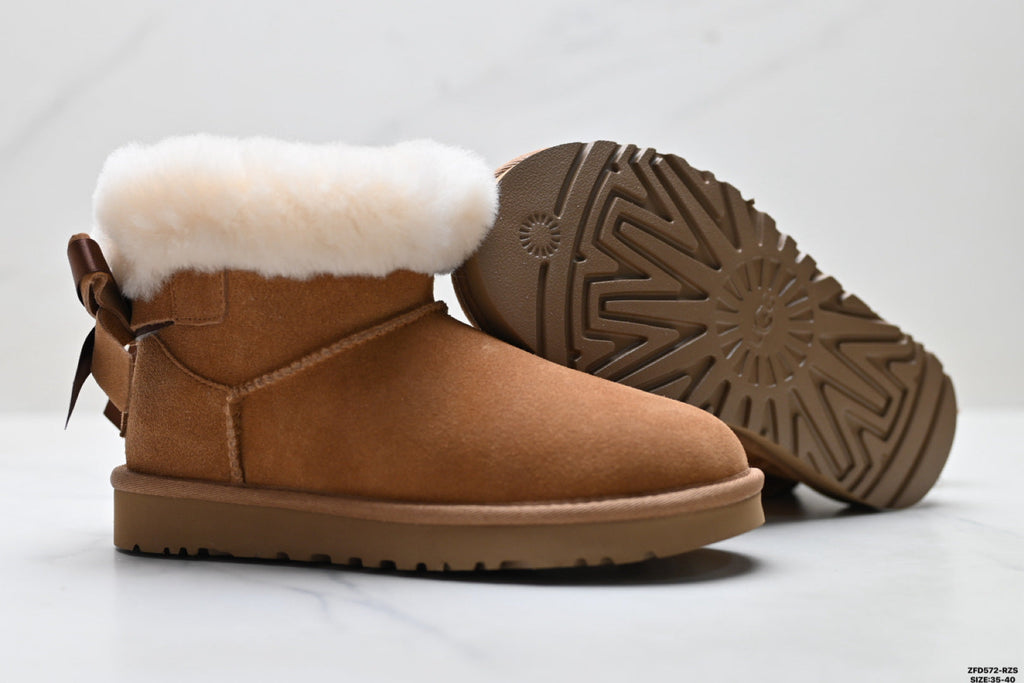 UGG Classic Ultra Mini Bow Ankle Boots