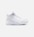 Air Jordan 3 Retro Preschool Sneakers – White/Metallic Silver
