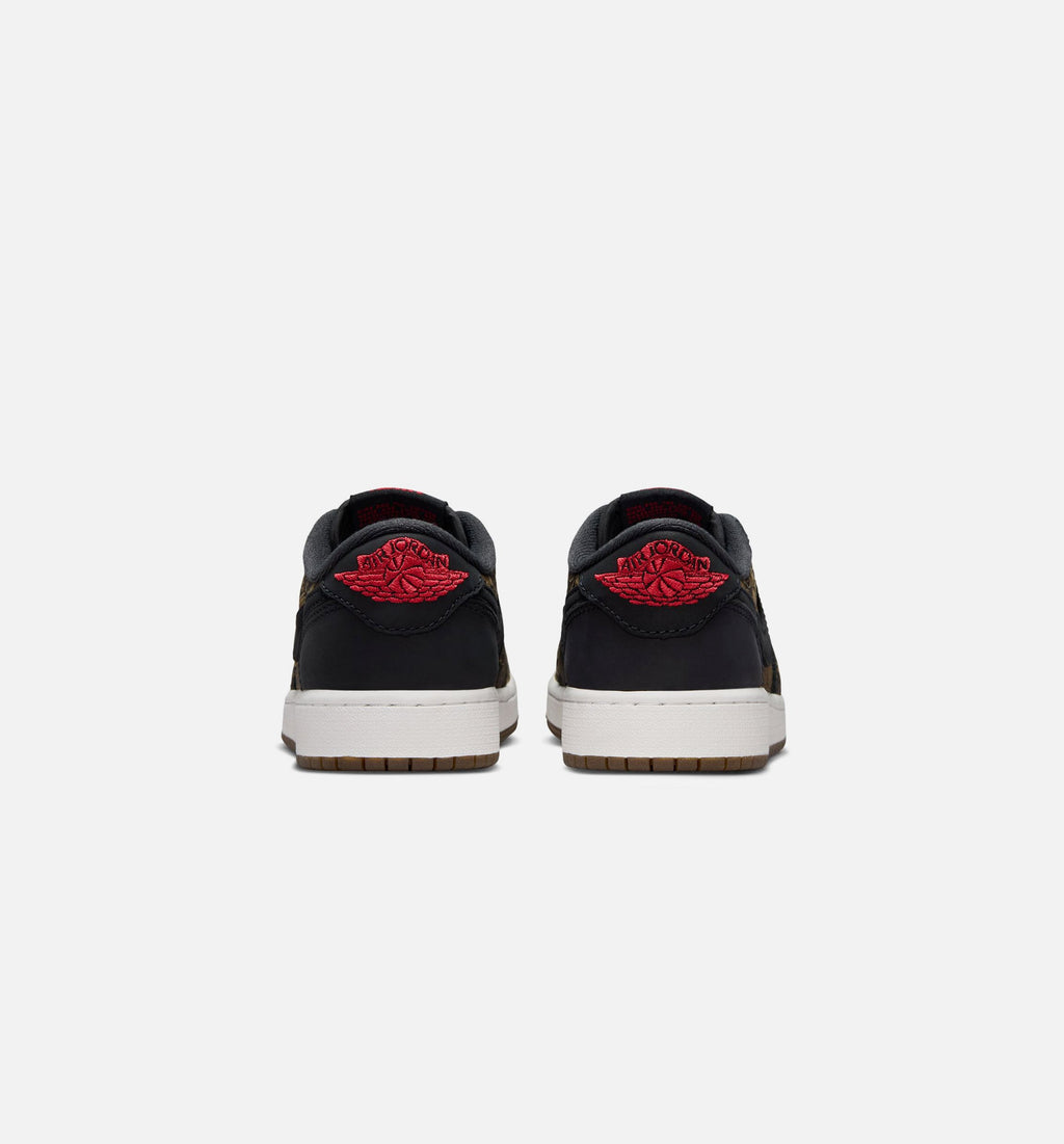 Air Jordan 1 Retro Low OG Grade School Sneakers – Laser Black/Varsity Red