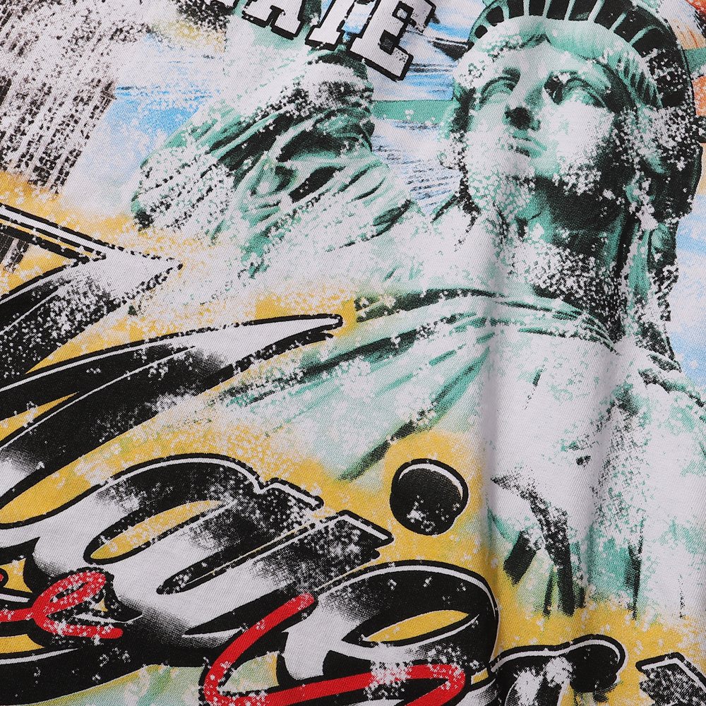MAJESTIK Liberty Statue Rhinestone Graphic T-Shirt