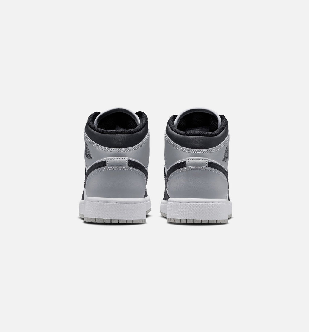 Air Jordan 1 Mid Grade School Sneakers – White/Light Smoke Grey