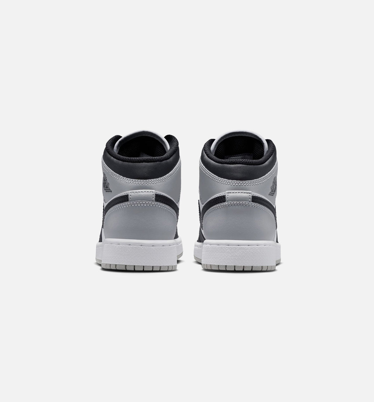Air Jordan 1 Mid Grade School Sneakers – White/Light Smoke Grey