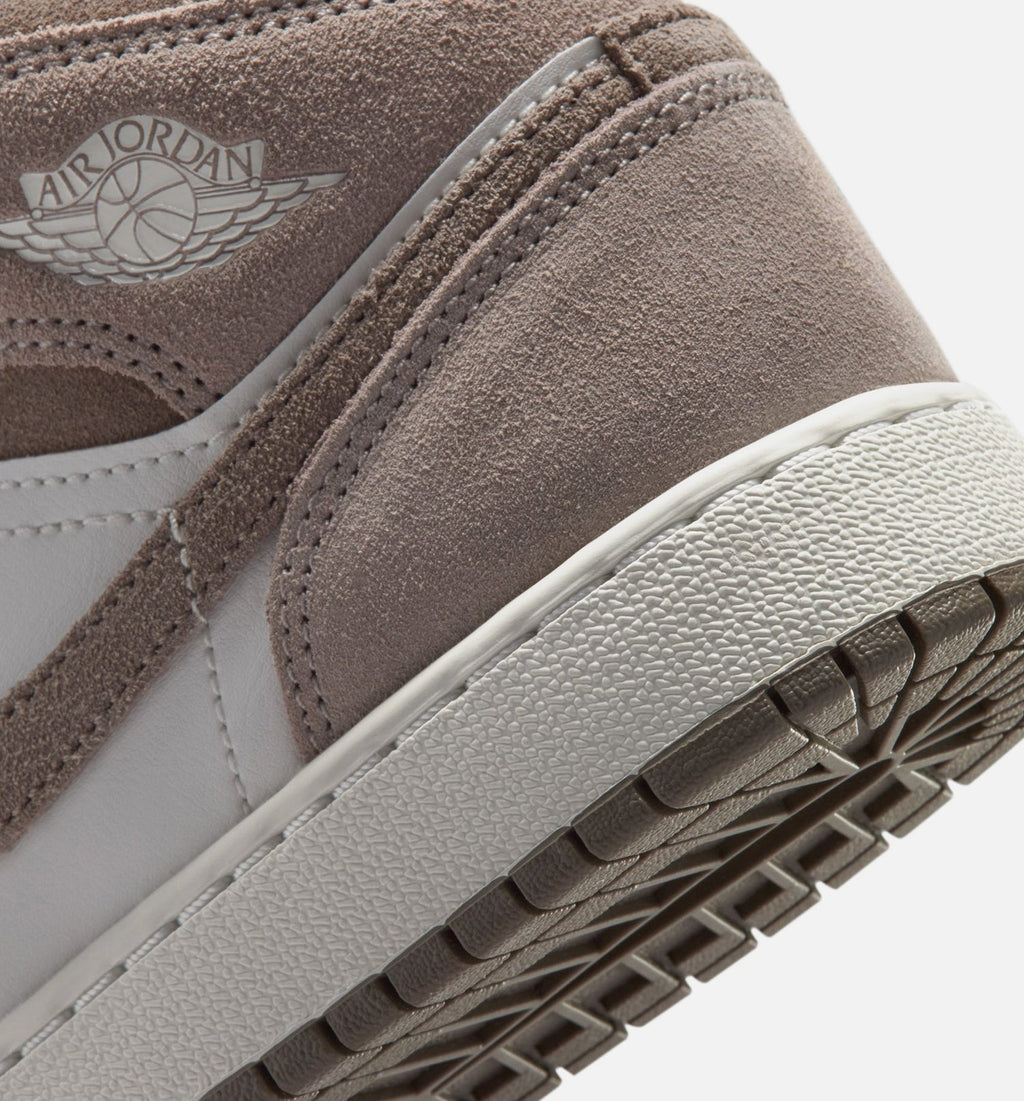 Air Jordan 1 Mid Grade School Sneakers – Enigma Stone/Olive Grey