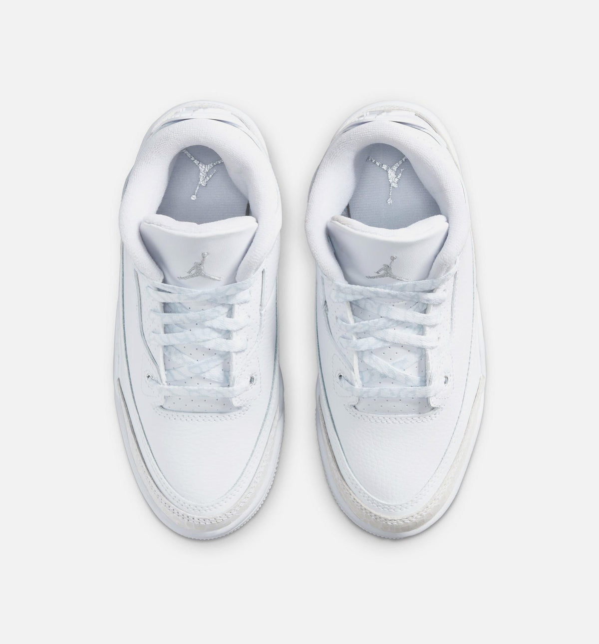 Air Jordan 3 Retro Preschool Sneakers – White/Metallic Silver