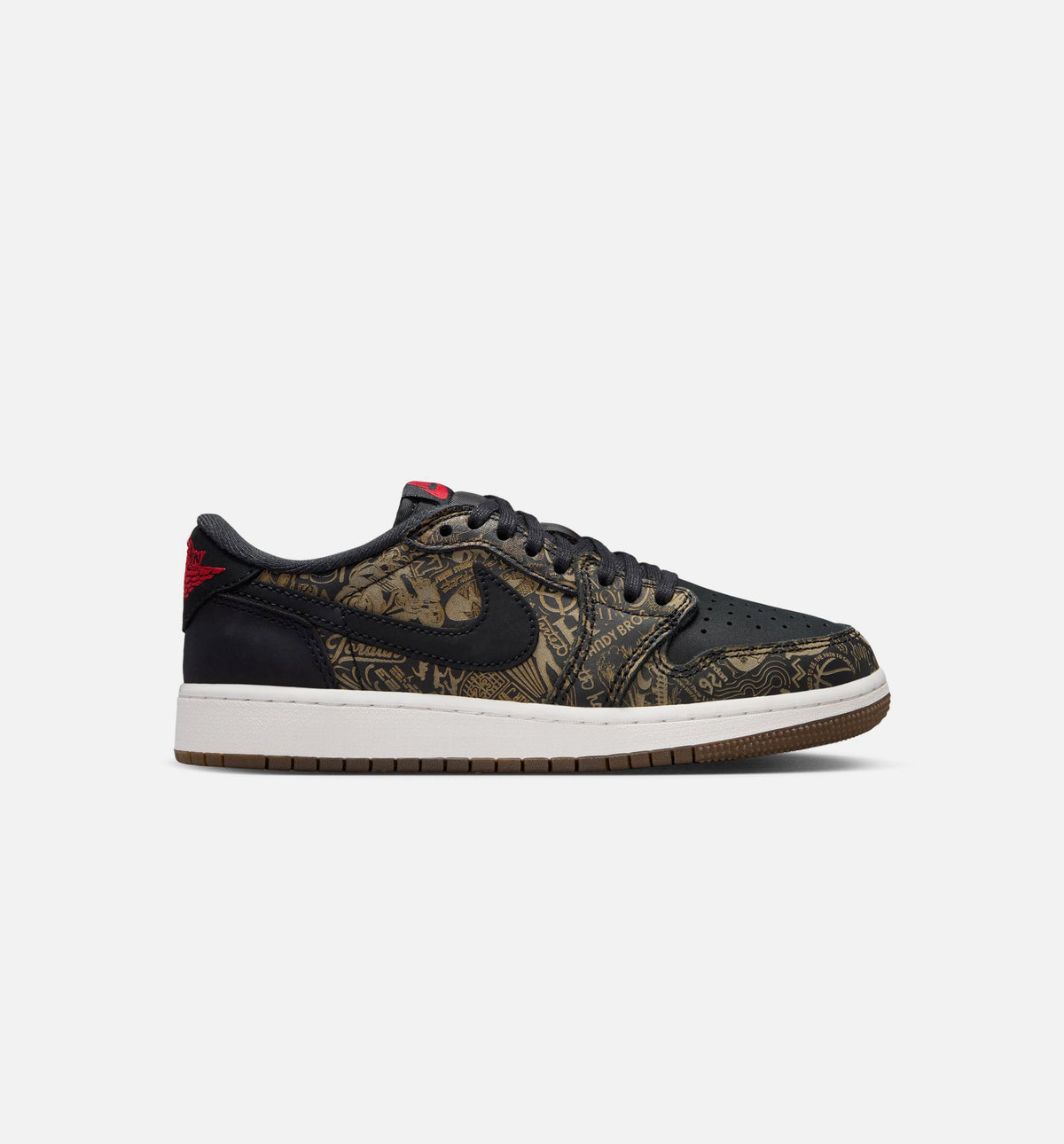 Air Jordan 1 Retro Low OG Grade School Sneakers – Laser Black/Varsity Red