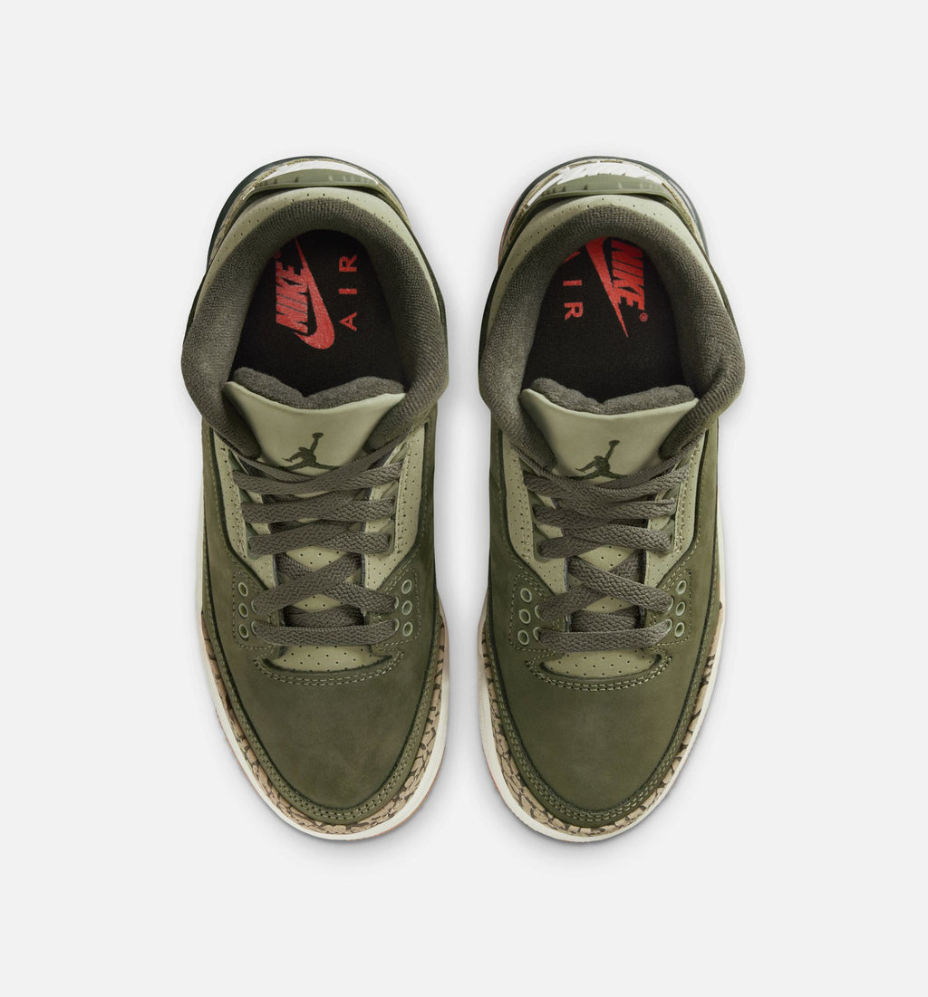 Air Jordan 3 Retro Grade School Sneakers – Medium Olive