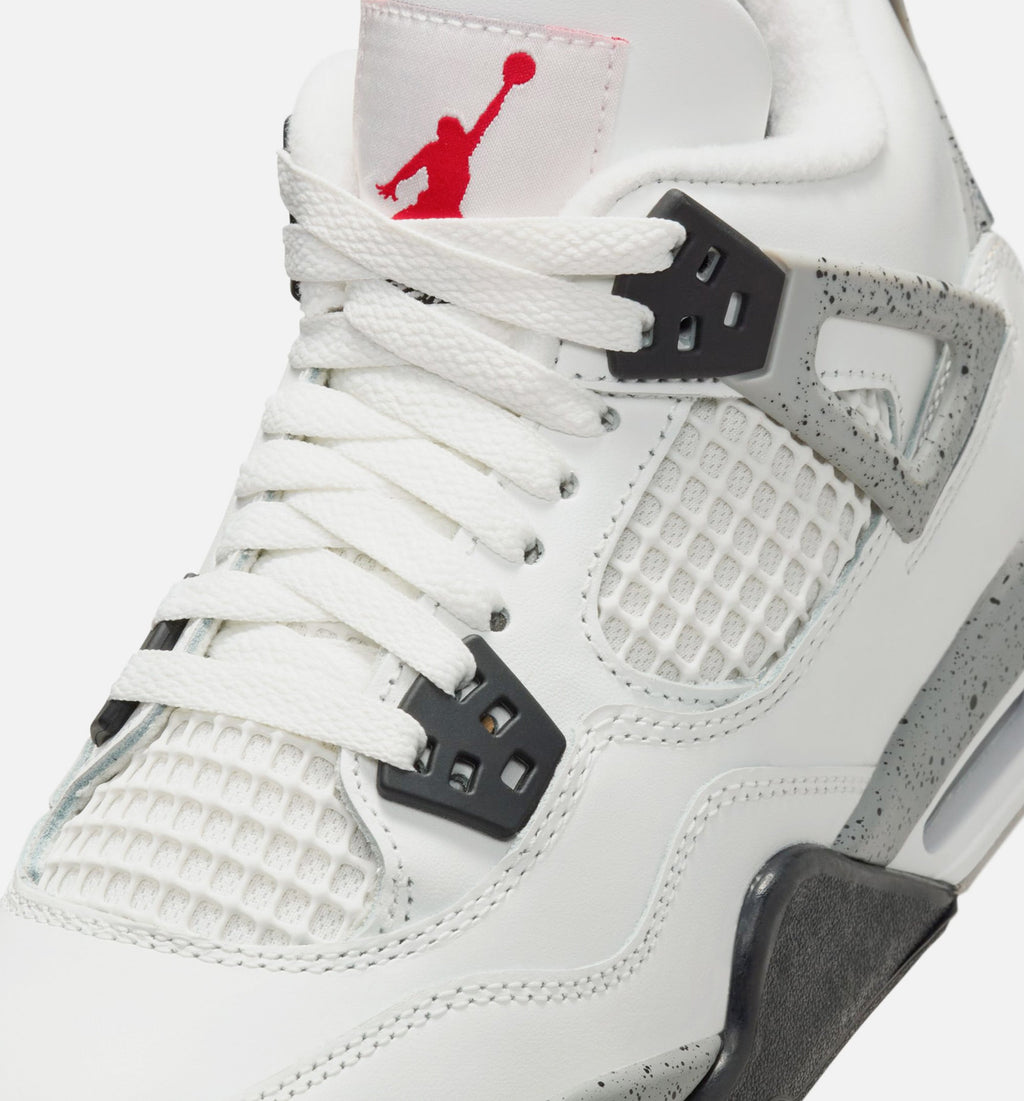 Air Jordan 4 Retro Grade School Sneakers – White Cement