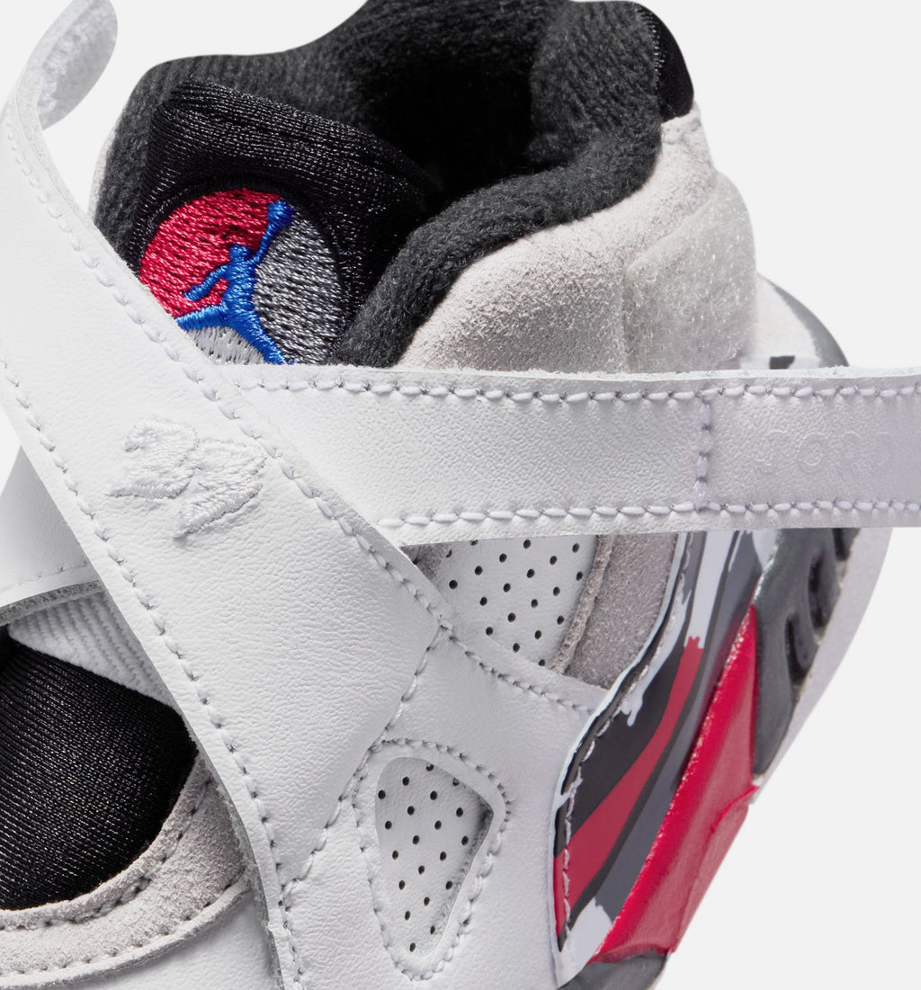 Air Jordan 8 Retro Infant & Toddler Sneakers – White/True Red