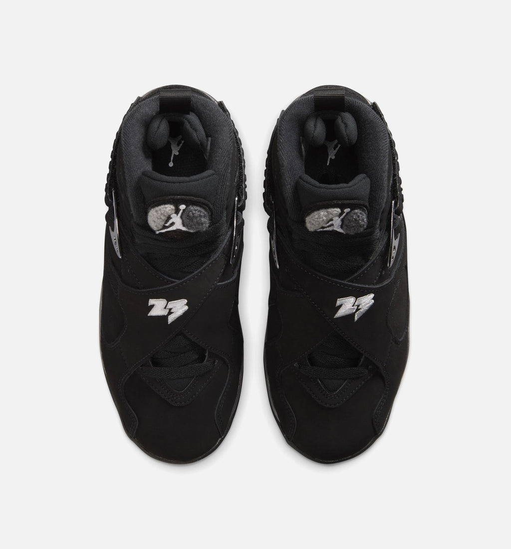 Air Jordan 8 Retro Grade School Sneakers – Chrome Black/Light Graphite