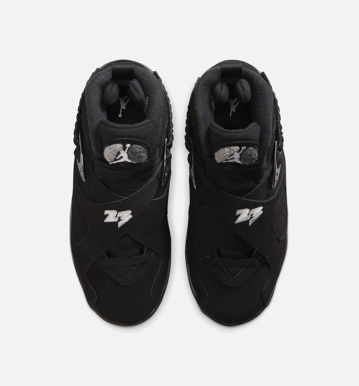 Air Jordan 8 Retro Grade School Sneakers – Chrome Black/Light Graphite