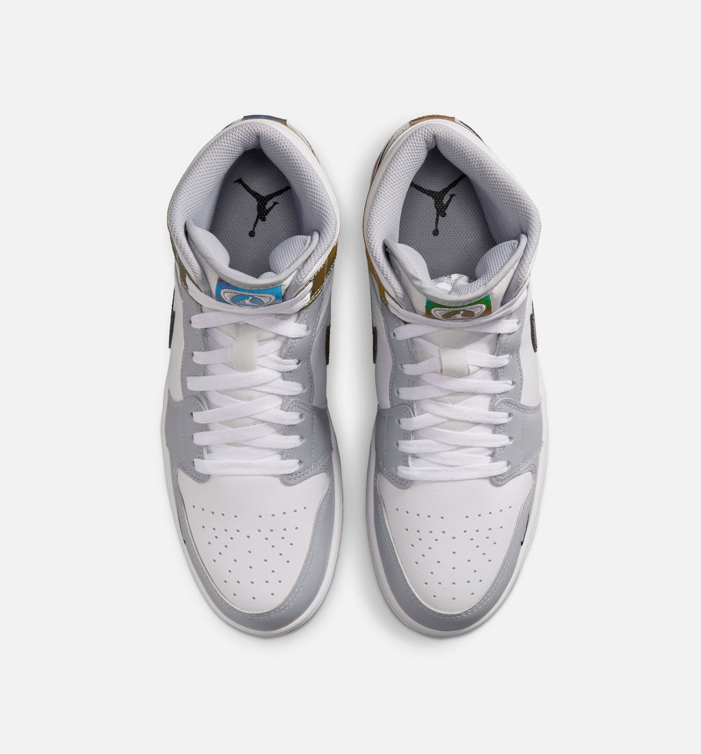Air Jordan 1 Mid SE Men's Sneakers – Black/White/Wolf Grey