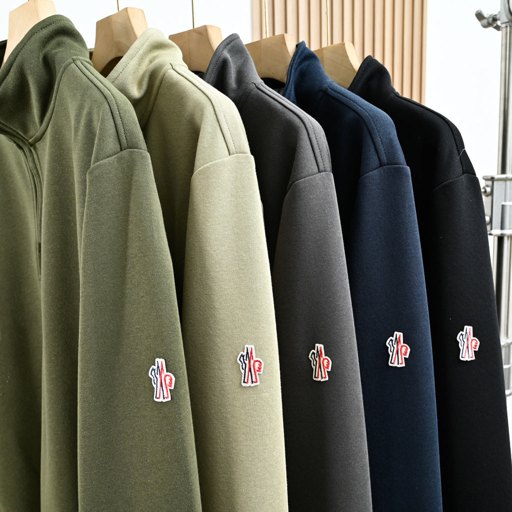 Moncler Men's Half-Zip Stand Collar Sweatshirt – 2025 Spring Collection