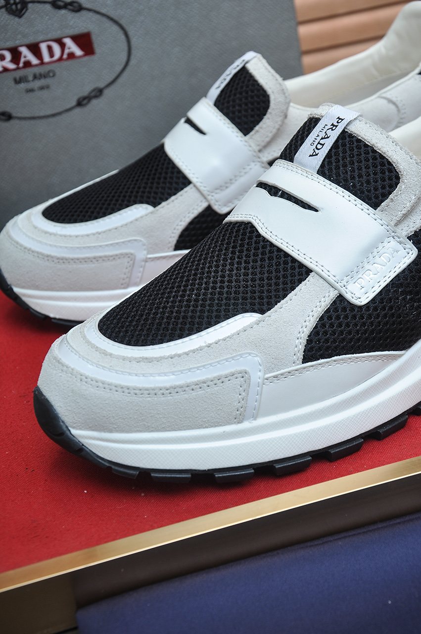 Prada Color-Block Mesh Sneakers