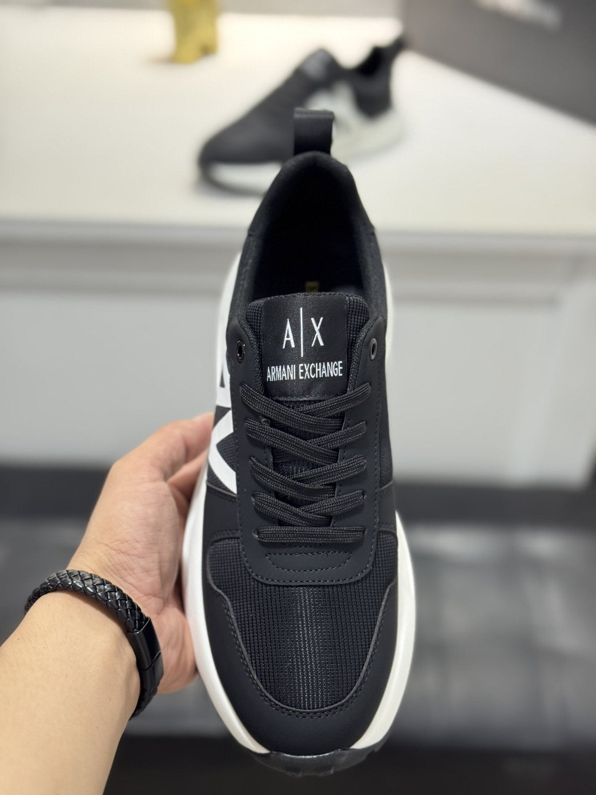 Armani Men's Graphic Side Lace-Up Sneakers